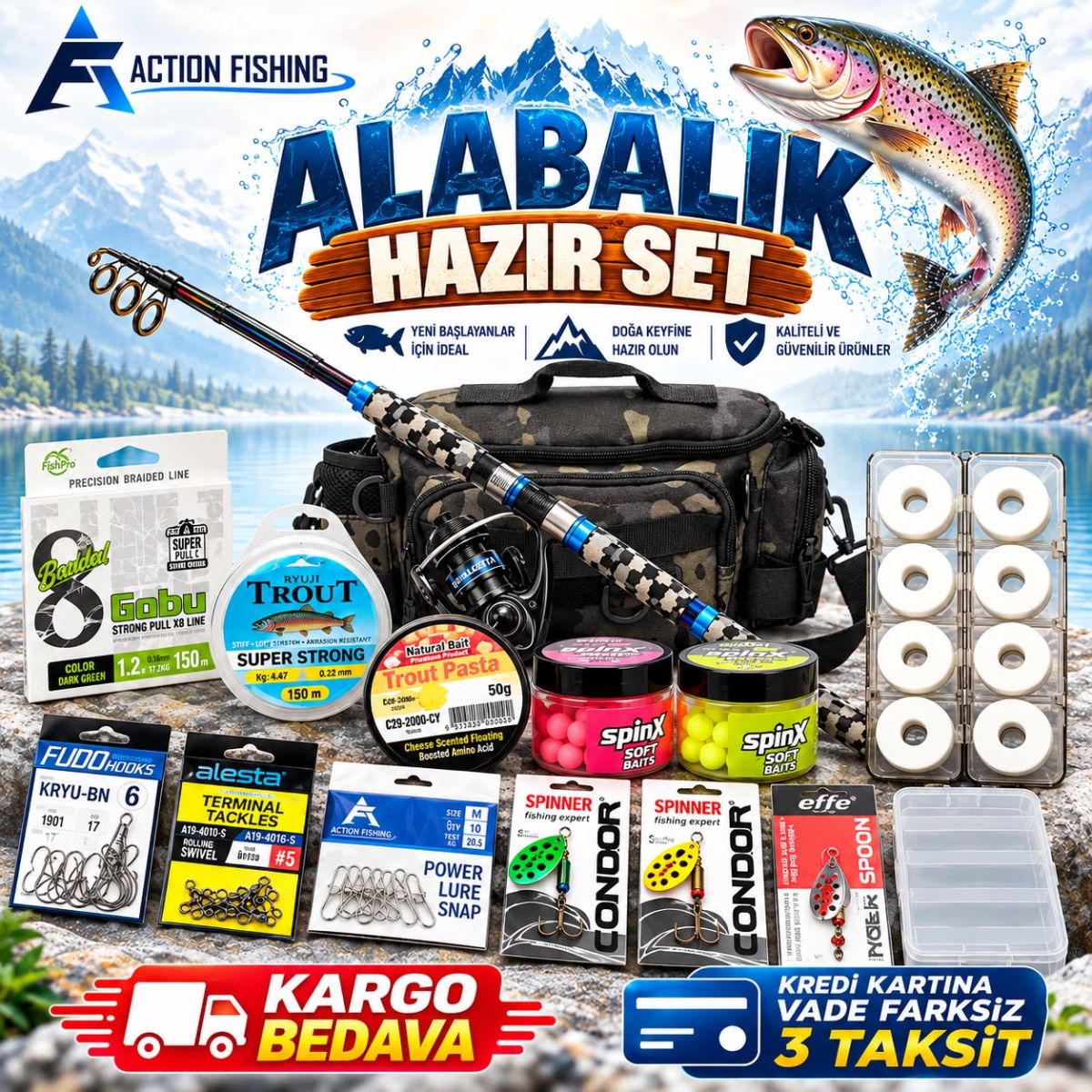 EKSİKSİZ ALABALIK HAZIR OLTA SETİ