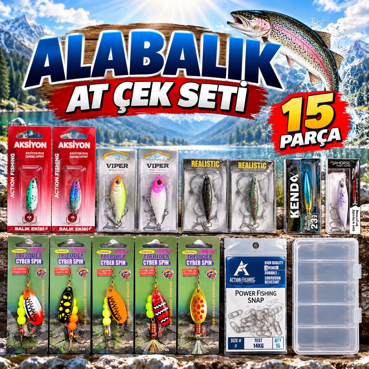 15 PARÇA ALABALIK AT-ÇEK SETİ