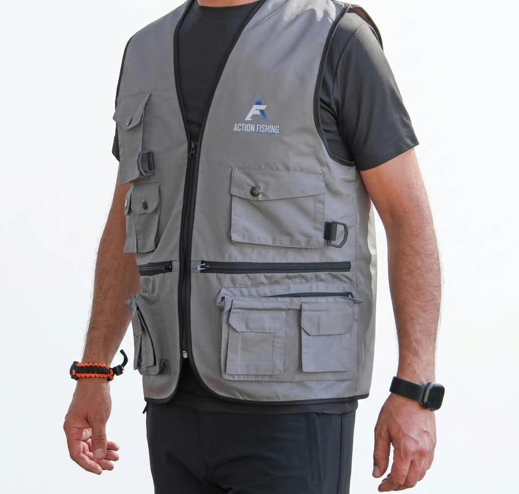 Action Dört Mevsim Çok Cepli Outdoor Spor Yelek Gri