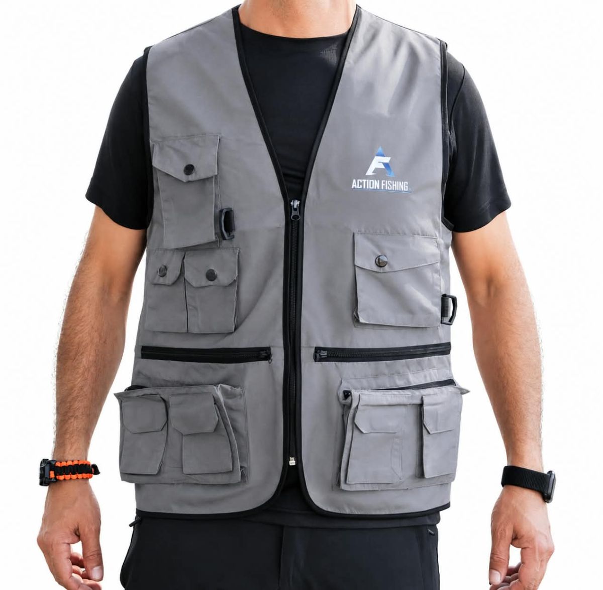 Action Dört Mevsim Çok Cepli Outdoor Spor Yelek Gri