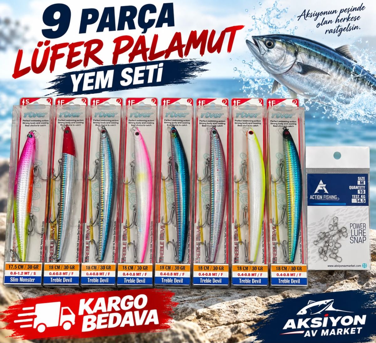 EFSANE FİYATLI LÜFER ,PALAMUT SAHTE YEM SETİ