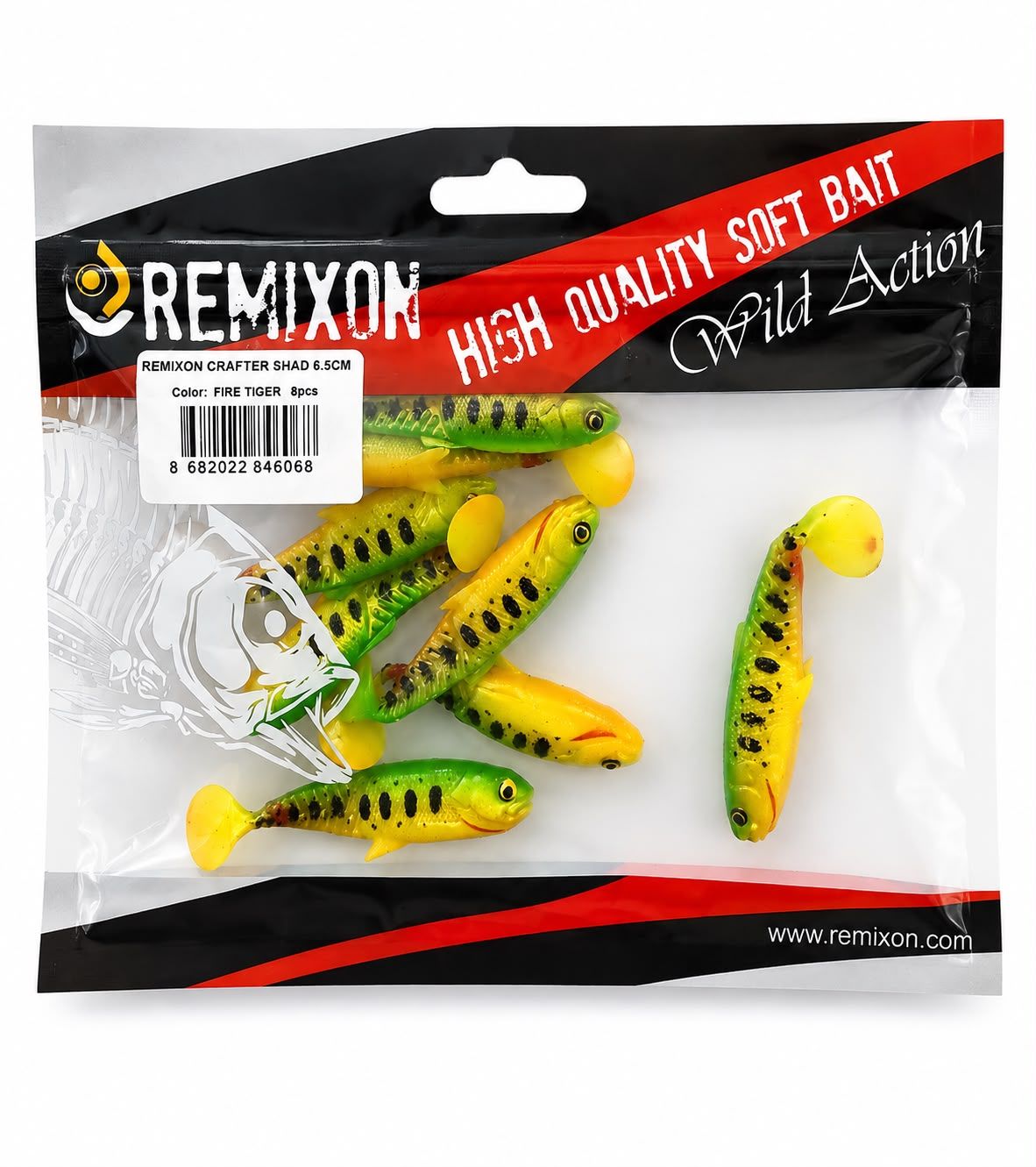 Remixon Fire Tiger Shad 6.5cm Silikon Yem (8 Adet)